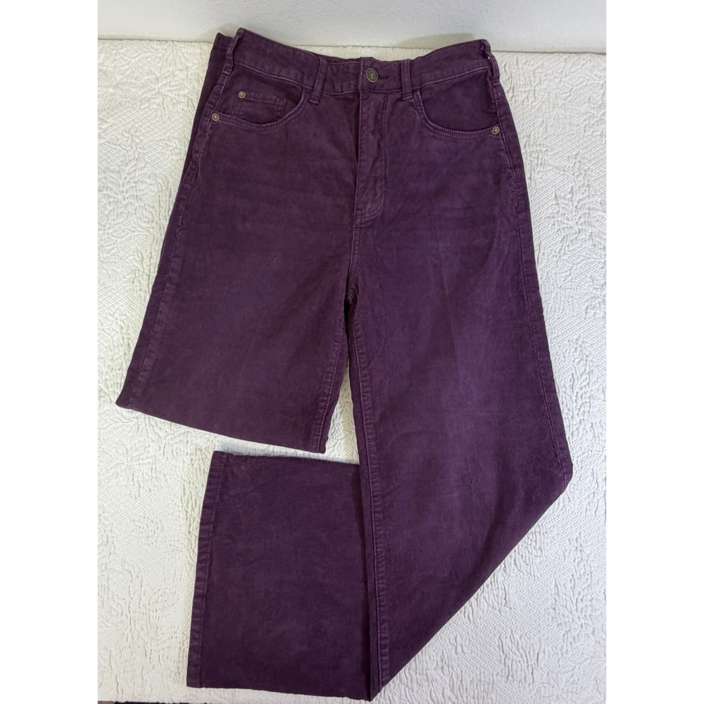 Women's PILCRO Purple Corduroy Very Wide Leg Barrel Pants 27